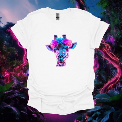 Colorful Giraffe Floral Unisex T-Shirt - Perfect for Nature Lovers