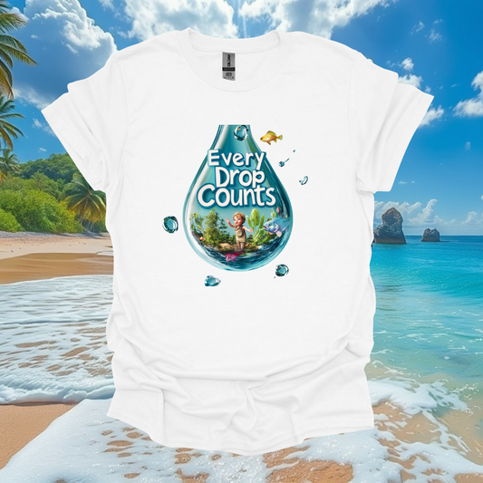 Every Drop Counts Unisex Softstyle T-Shirt - Eco-Friendly Message Tee