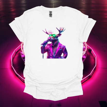 LIL Moozy Unisex Softstyle T-Shirt - Stylish Deer Singer Graphic Tee