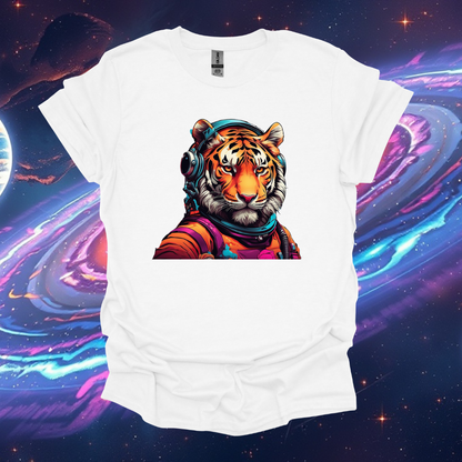 Cosmic Tiger Unisex Softstyle T-Shirt - Vibrant Astronaut Design