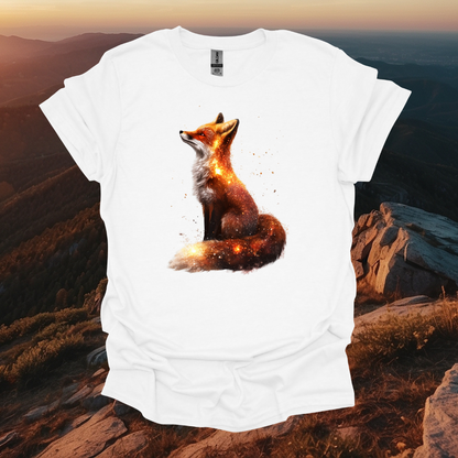 Galaxy Fox Unisex Softstyle T-Shirt - Cosmic Animal Graphic Tee