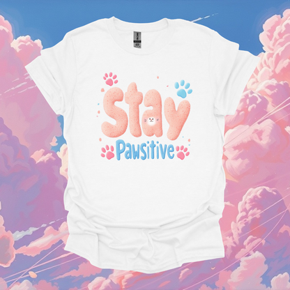 Stay Pawsitive Unisex Softstyle T-Shirt - Cute Pet Lover Tee