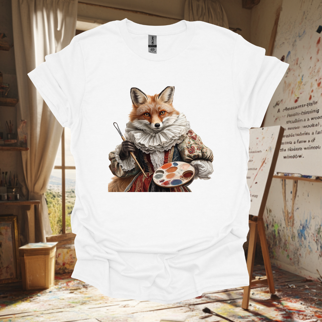 Artistic Fox Unisex Softstyle T-Shirt | Creative Animal Design for Art Lovers