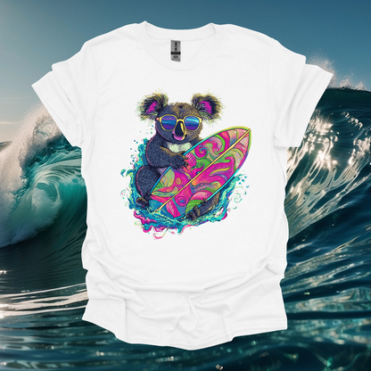 Surfing Koala Unisex Softstyle T-Shirt - Perfect for Beach Lovers