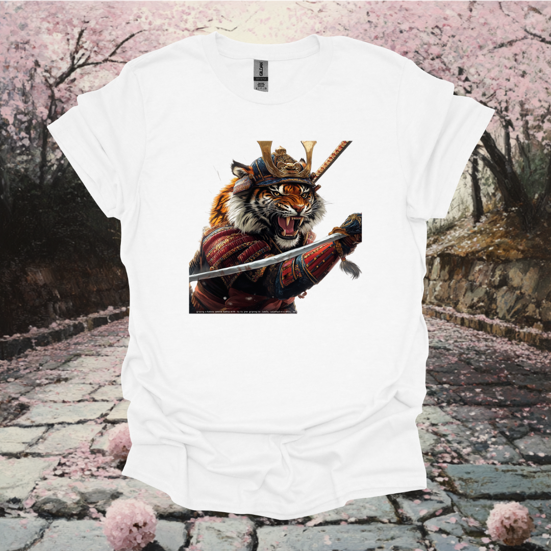 Warrior Tiger Unisex Softstyle T-Shirt - Fierce Samurai Design