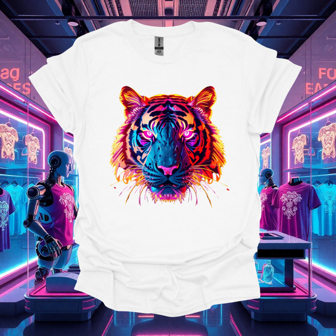 Vibrant Tiger Graphic Unisex T-Shirt - Bold Colorful Design for Animal Lovers