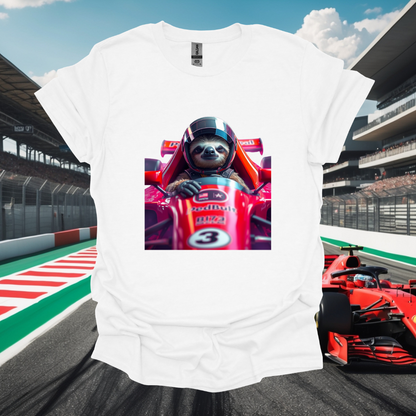 Formula 1 Sloth Racing Unisex T-Shirt – Softstyle Tee for Animal Lovers