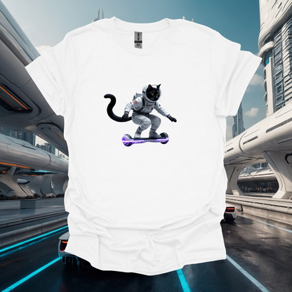 Astronaut Cat Unisex Softstyle T-Shirt - Fun Graphic Tee for Space Lovers