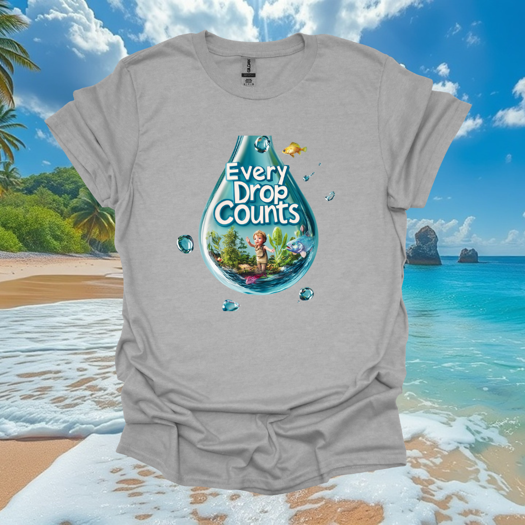 Every Drop Counts Unisex Softstyle T-Shirt - Eco-Friendly Message Tee