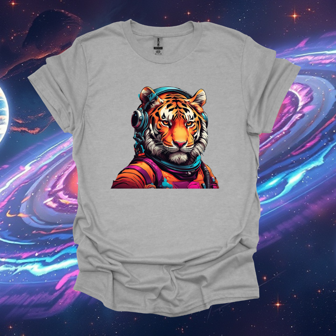 Cosmic Tiger Unisex Softstyle T-Shirt - Vibrant Astronaut Design