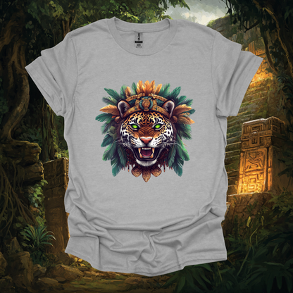 Mayan Jaguar Graphic Unisex Softstyle T-Shirt - Vibrant Jungle Art Tee