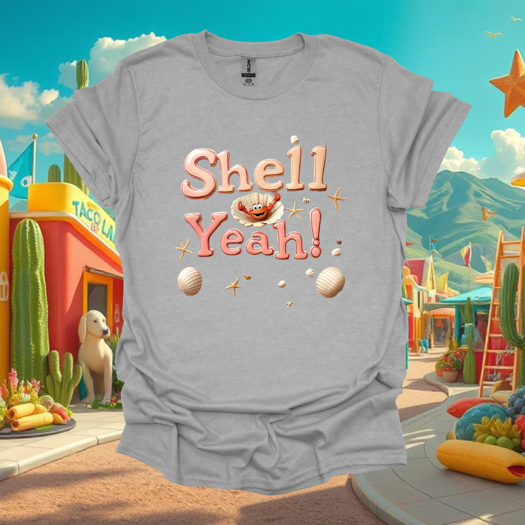 Shell Yea - Unisex Softstyle T-Shirt - "Shell Yeah!" Beach Vibes Graphic Tee