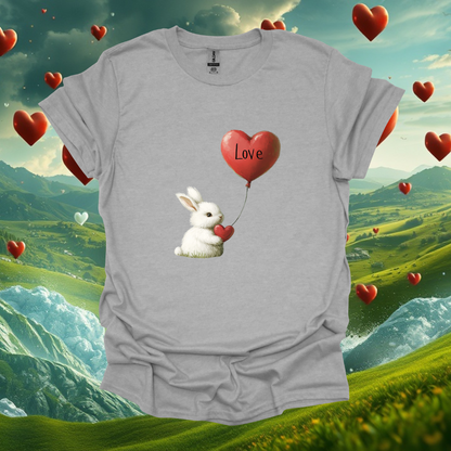 Cute Bunny Love Balloon Unisex Softstyle T-Shirt