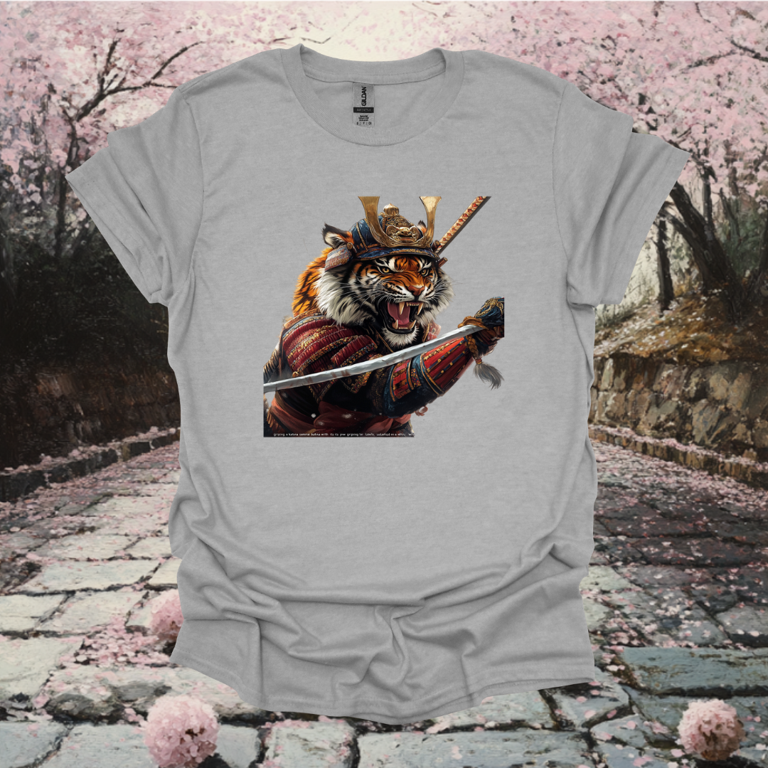 Warrior Tiger Unisex Softstyle T-Shirt - Fierce Samurai Design