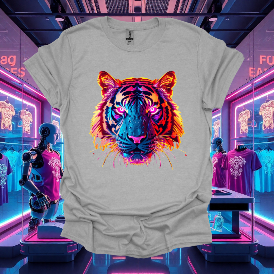 Vibrant Tiger Graphic Unisex T-Shirt - Bold Colorful Design for Animal Lovers