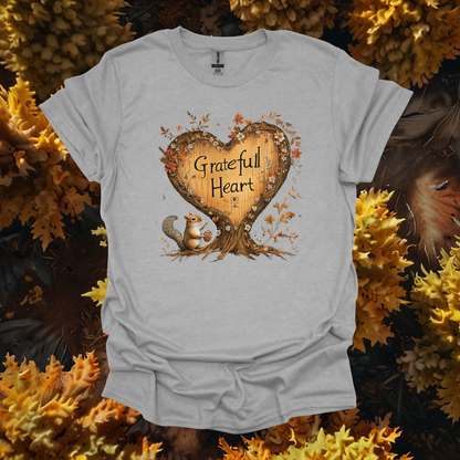 Grateful Heart Unisex Softstyle T-Shirt - Fall Vibe Tee for Nature Lovers