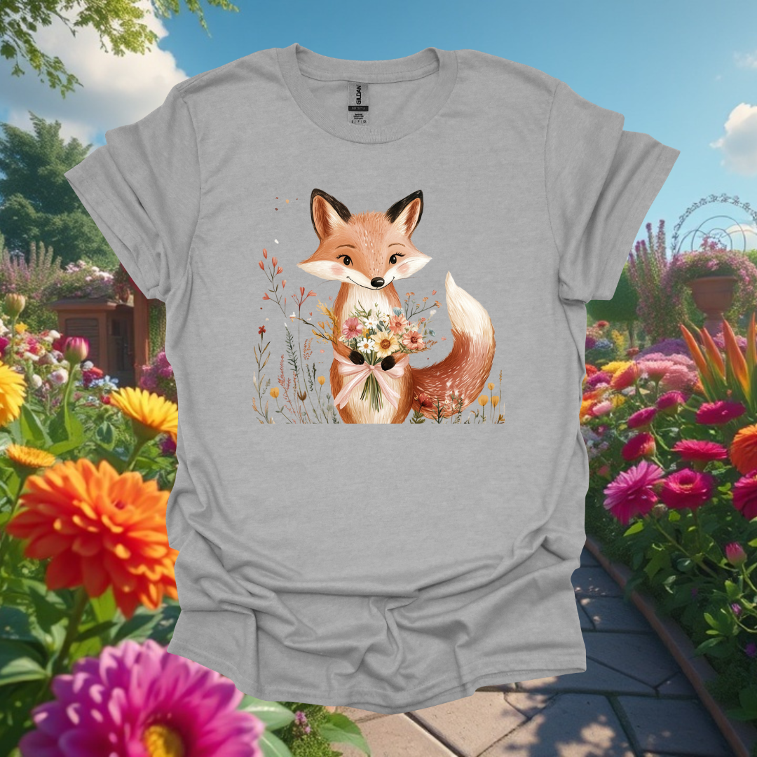 Kind Fox Floral Unisex T-Shirt - Softstyle Nature Tee