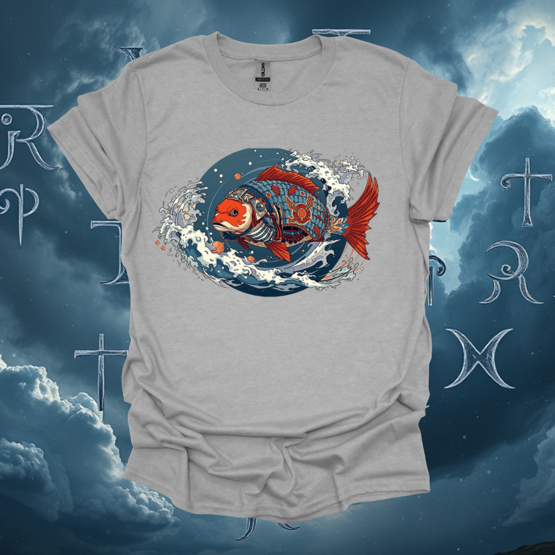 Koi Warrior Fish Graphic T-Shirt | Unisex Softstyle Tee | Casual Japanese Artwear