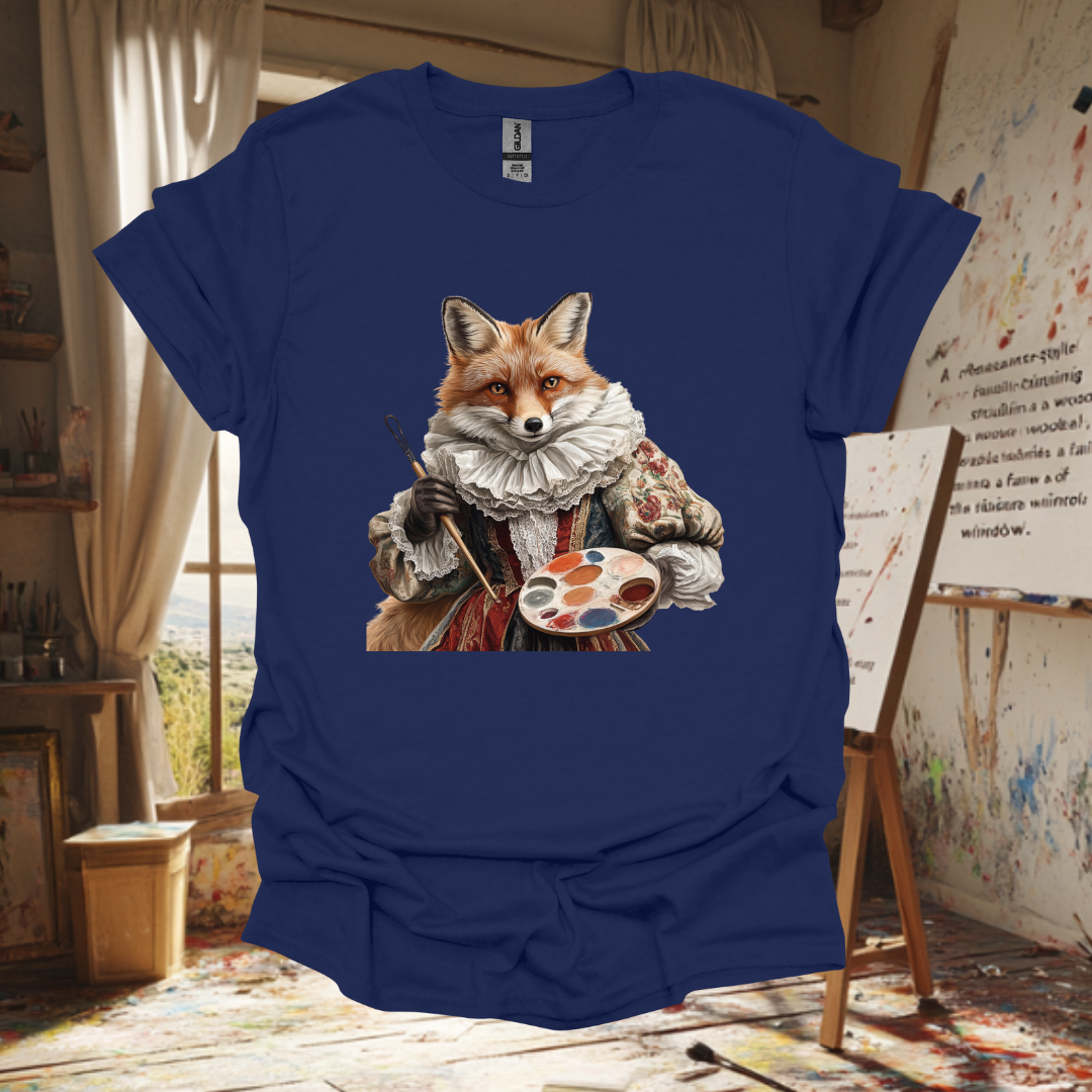 Artistic Fox Unisex Softstyle T-Shirt | Creative Animal Design for Art Lovers