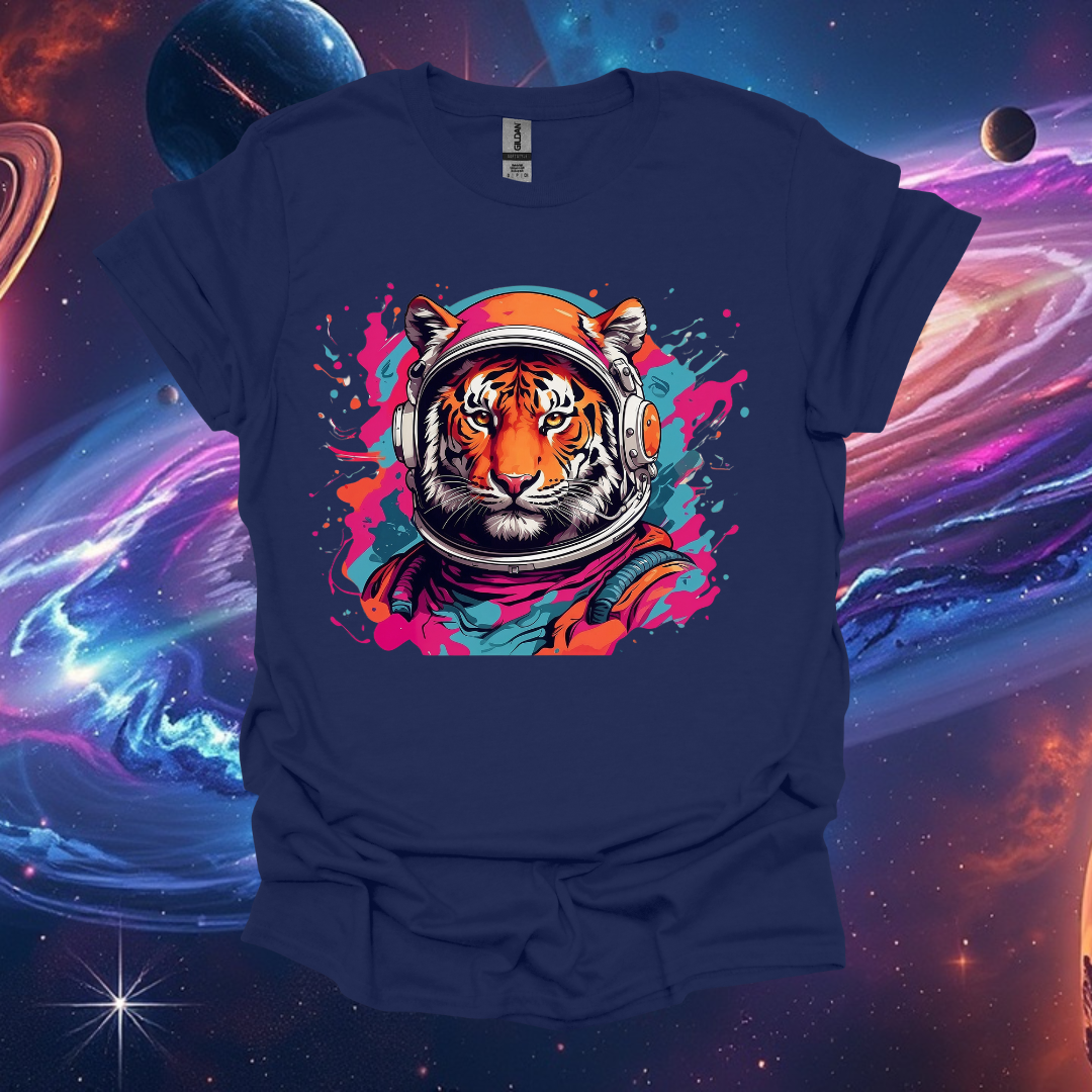 Cosmic Tiger Graphic T-Shirt | Unisex Space-Themed Apparel