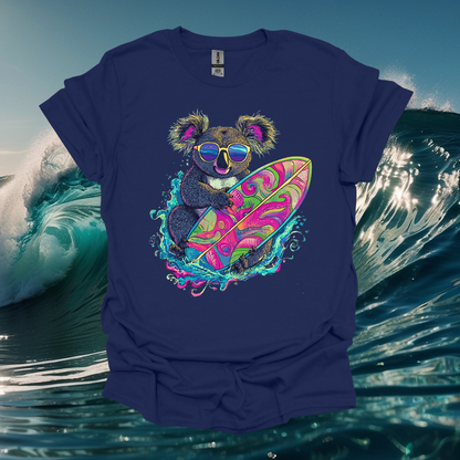 Surfing Koala Unisex Softstyle T-Shirt - Perfect for Beach Lovers