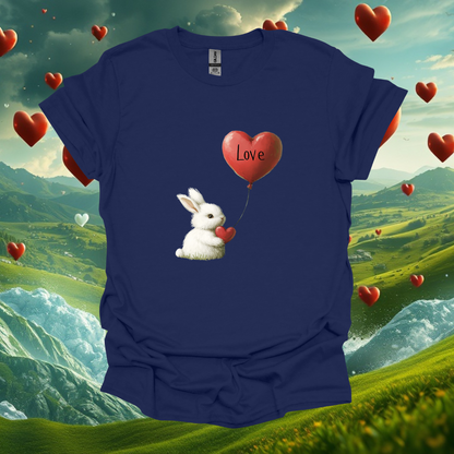 Cute Bunny Love Balloon Unisex Softstyle T-Shirt