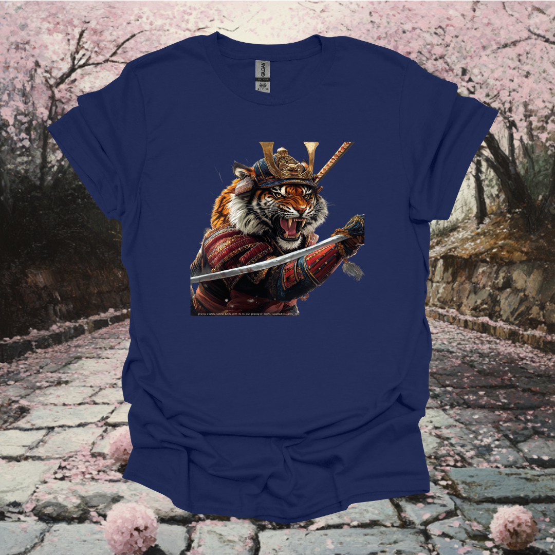 Warrior Tiger Unisex Softstyle T-Shirt - Fierce Samurai Design