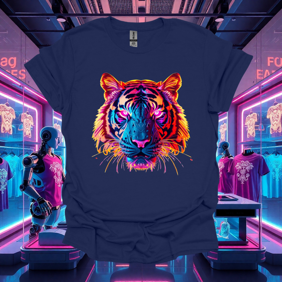 Vibrant Tiger Graphic Unisex T-Shirt - Bold Colorful Design for Animal Lovers