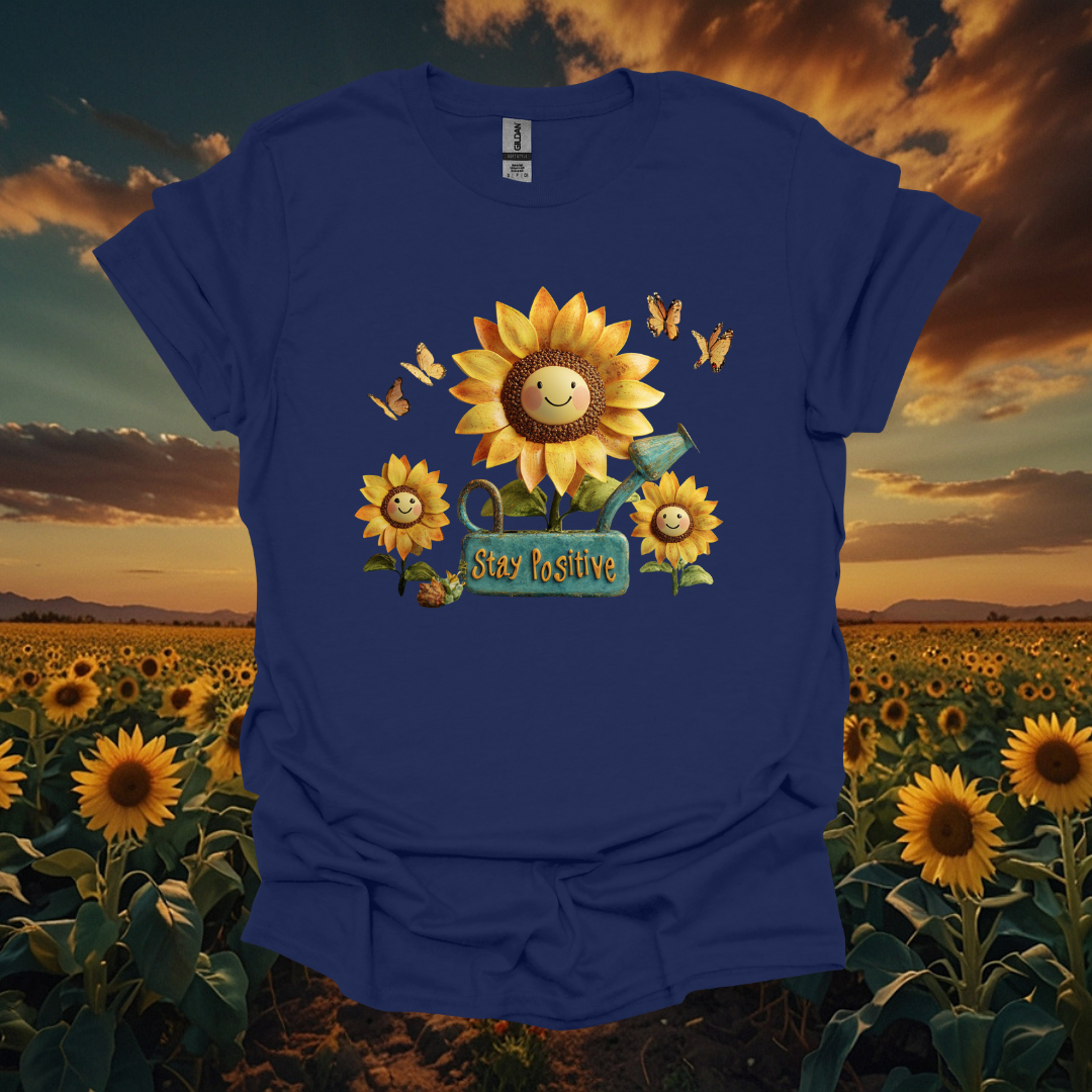 Stay Positive Sunflower Unisex Softstyle T-Shirt