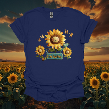 Stay Positive Sunflower Unisex Softstyle T-Shirt