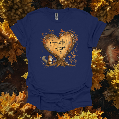 Grateful Heart Unisex Softstyle T-Shirt - Fall Vibe Tee for Nature Lovers