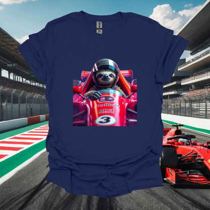 Formula 1 Sloth Racing Unisex T-Shirt – Softstyle Tee for Animal Lovers