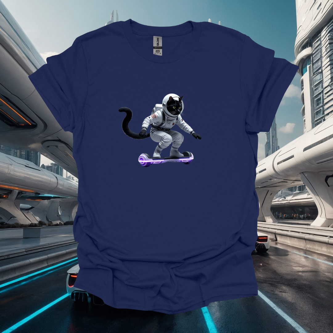 Astronaut Cat Unisex Softstyle T-Shirt - Fun Graphic Tee for Space Lovers