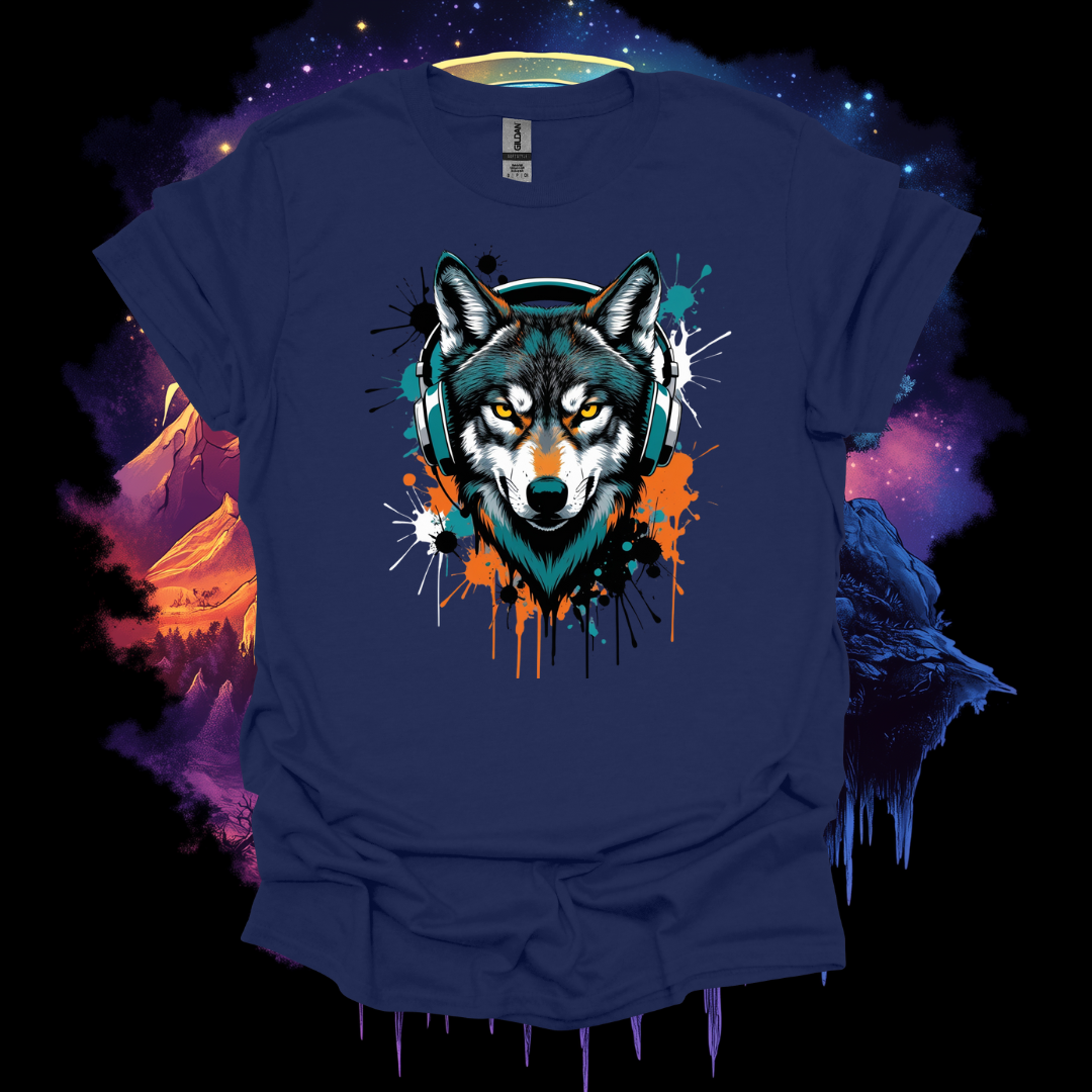 Cool Wolf Graphic T-Shirt - Unisex Softstyle Tee for Music Lovers