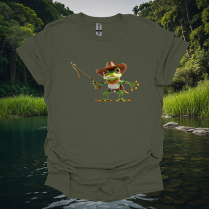 Mr, Frog Fisher T-Shirt - Unisex Softstyle Tee for Nature Lovers