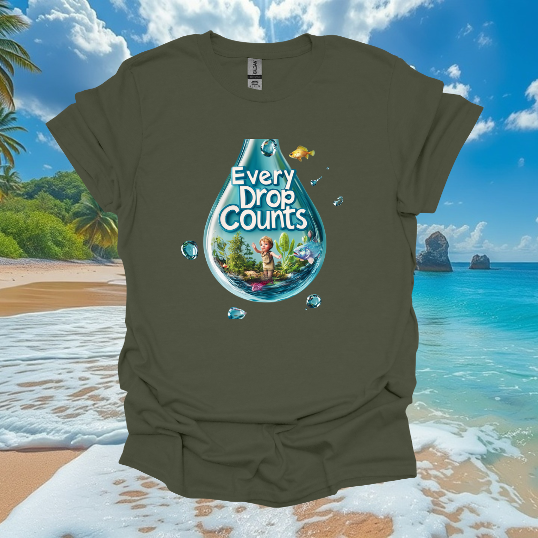 Every Drop Counts Unisex Softstyle T-Shirt - Eco-Friendly Message Tee