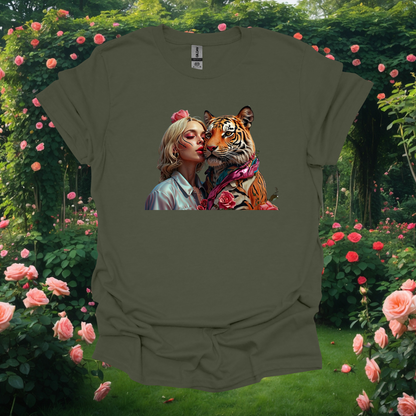 Vibrant Art Tiger & Woman Unisex Softstyle T-Shirt - Perfect for Animal Lovers and Bohemian Vibes