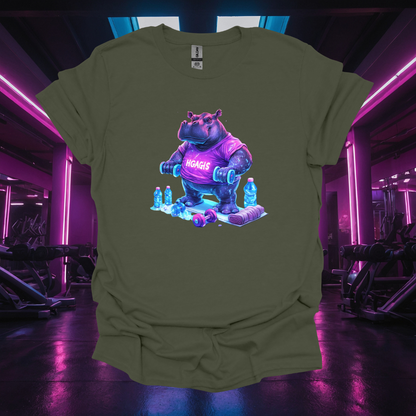 Hippo Gym Workout Unisex Softstyle T-Shirt - Fitness and Fun