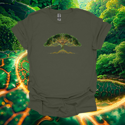 Digital Tree Unisex Softstyle T-Shirt – Nature-Inspired Design