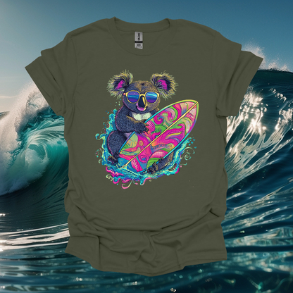 Surfing Koala Unisex Softstyle T-Shirt - Perfect for Beach Lovers