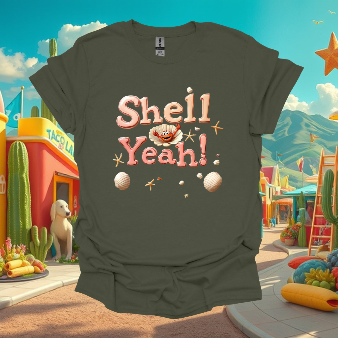 Shell Yea - Unisex Softstyle T-Shirt - "Shell Yeah!" Beach Vibes Graphic Tee