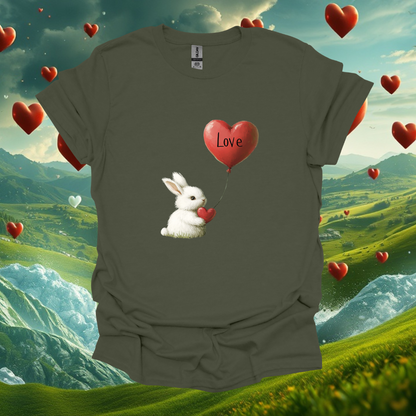 Cute Bunny Love Balloon Unisex Softstyle T-Shirt