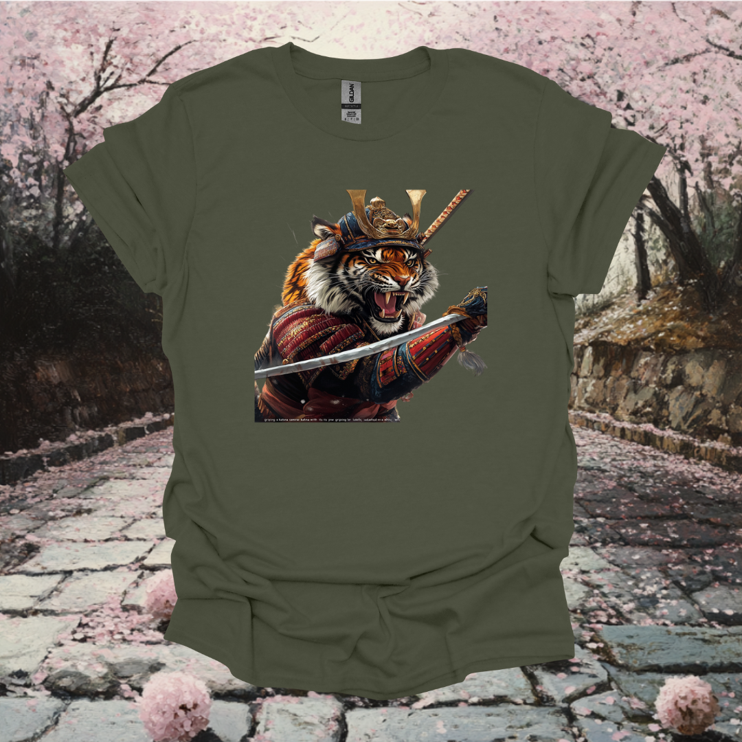 Warrior Tiger Unisex Softstyle T-Shirt - Fierce Samurai Design