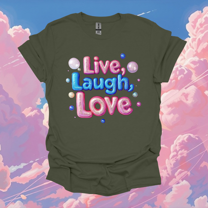 Live Laugh Love Unisex Softstyle T-Shirt - Fun Inspirational Tee