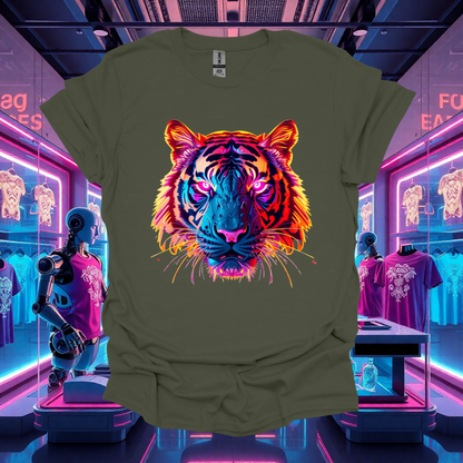 Vibrant Tiger Graphic Unisex T-Shirt - Bold Colorful Design for Animal Lovers