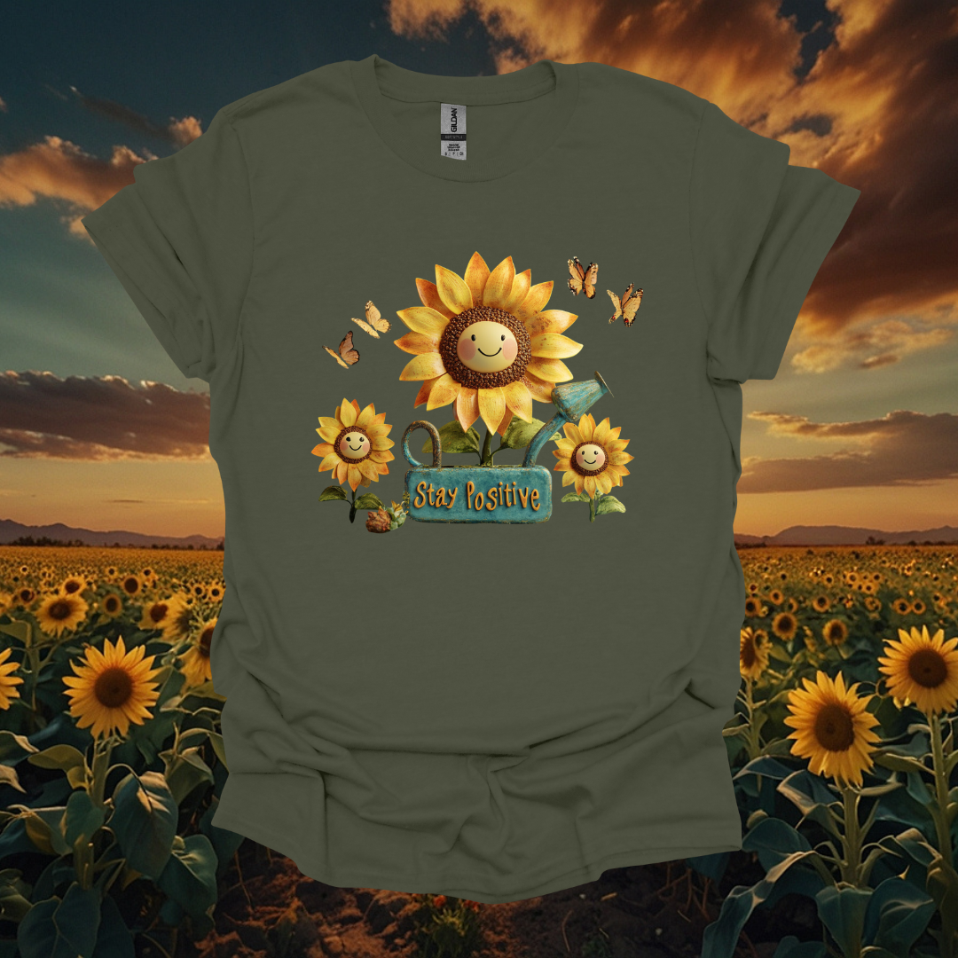 Stay Positive Sunflower Unisex Softstyle T-Shirt