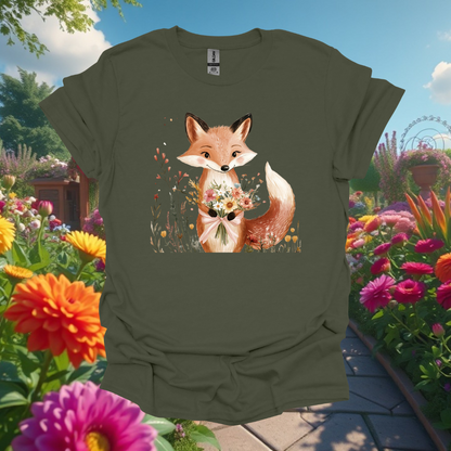 Kind Fox Floral Unisex T-Shirt - Softstyle Nature Tee