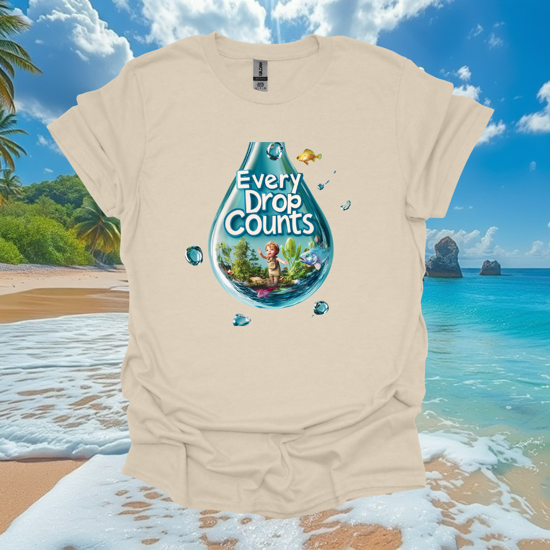 Every Drop Counts Unisex Softstyle T-Shirt - Eco-Friendly Message Tee