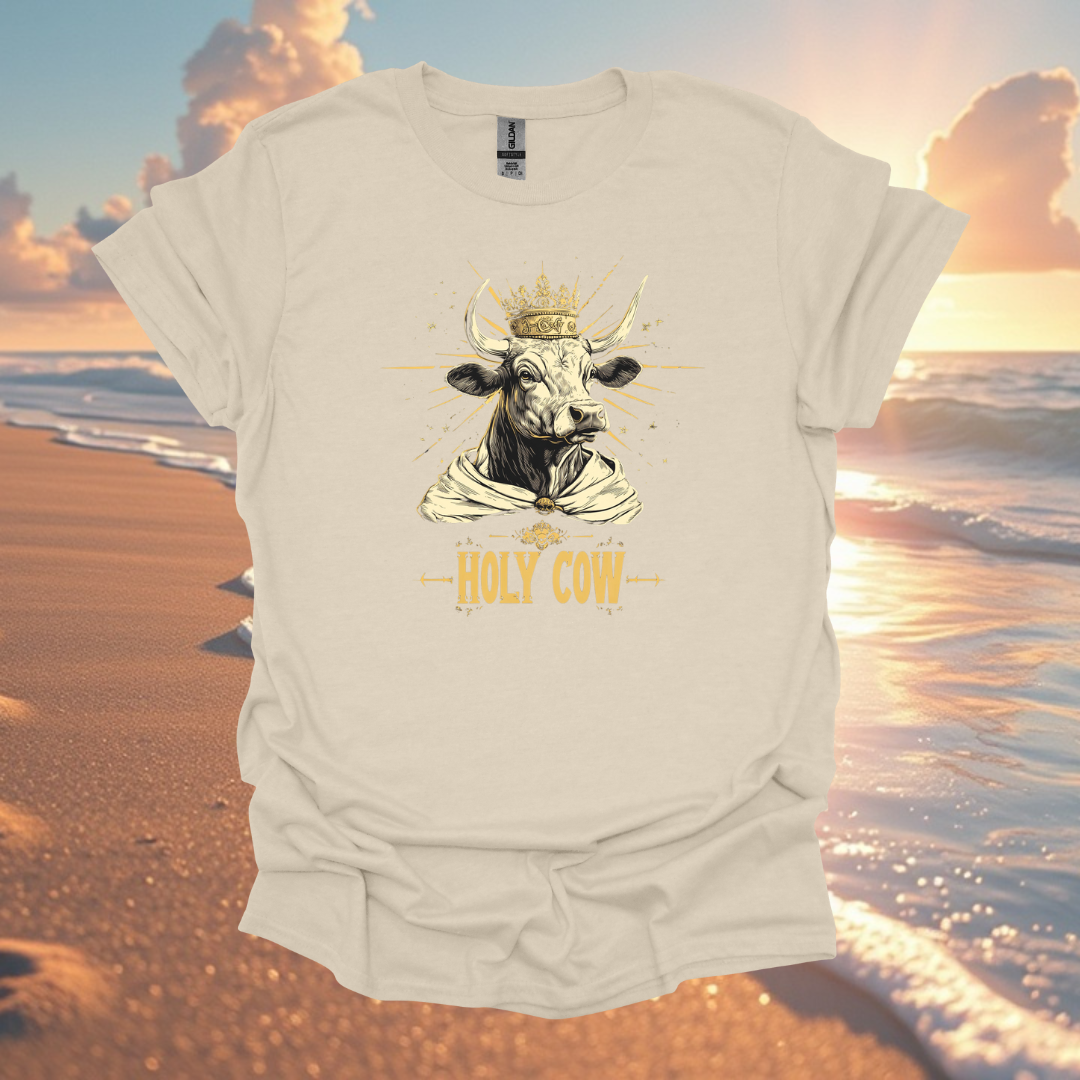 Holy Cow Unisex Softstyle T-Shirt - Fun and Quirky Graphic Tee for Animal Lovers