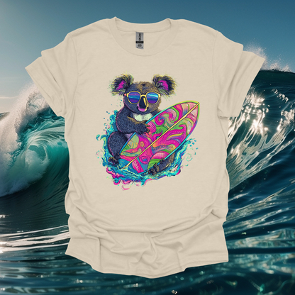 Surfing Koala Unisex Softstyle T-Shirt - Perfect for Beach Lovers